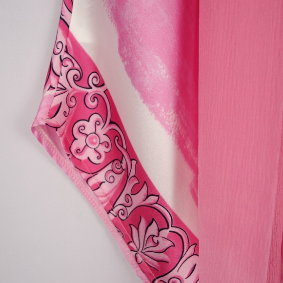 Lorena Conti Paris Pink Sleeveless Top w/ Scarf Collar Made In France, Size 2 - Picture 9 of 16